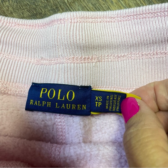 Polo Ralph Lauren Women's XS Pink Fleece Cotton Blend Sweat Shorts Blue Pony - Picture 4 of 7
